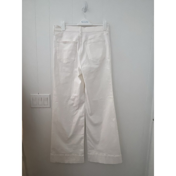 J.Crew 96 Denim Wide Leg Hi Rise Trouser Size Women's 29 Tall White Jeans - Picture 2 of 8